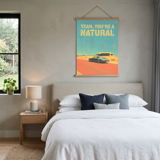 Vintage Porsche Desert Road Poster — You're a Natural Motivational Print