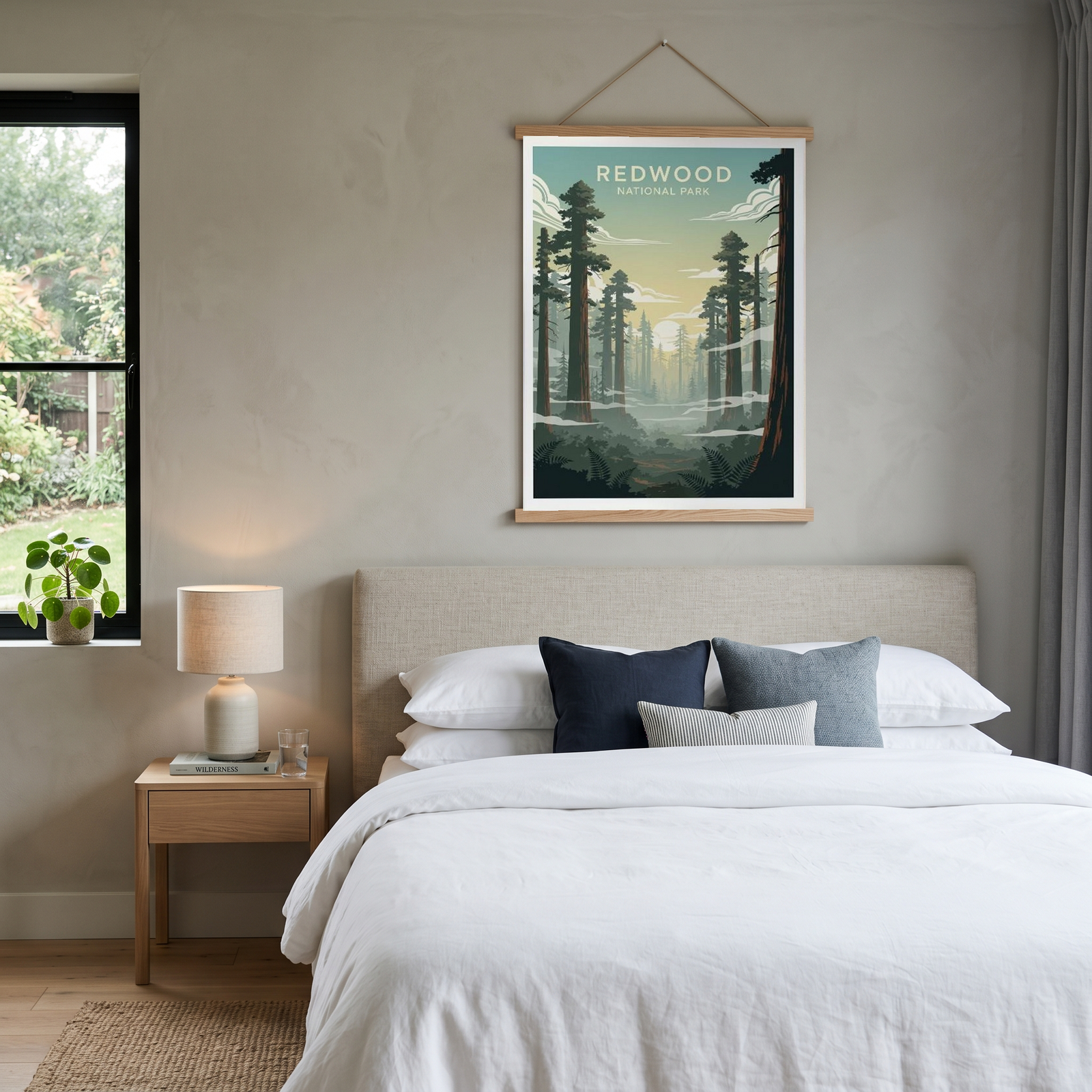 Redwood National Park Poster — Vintage California Towering Forest Print