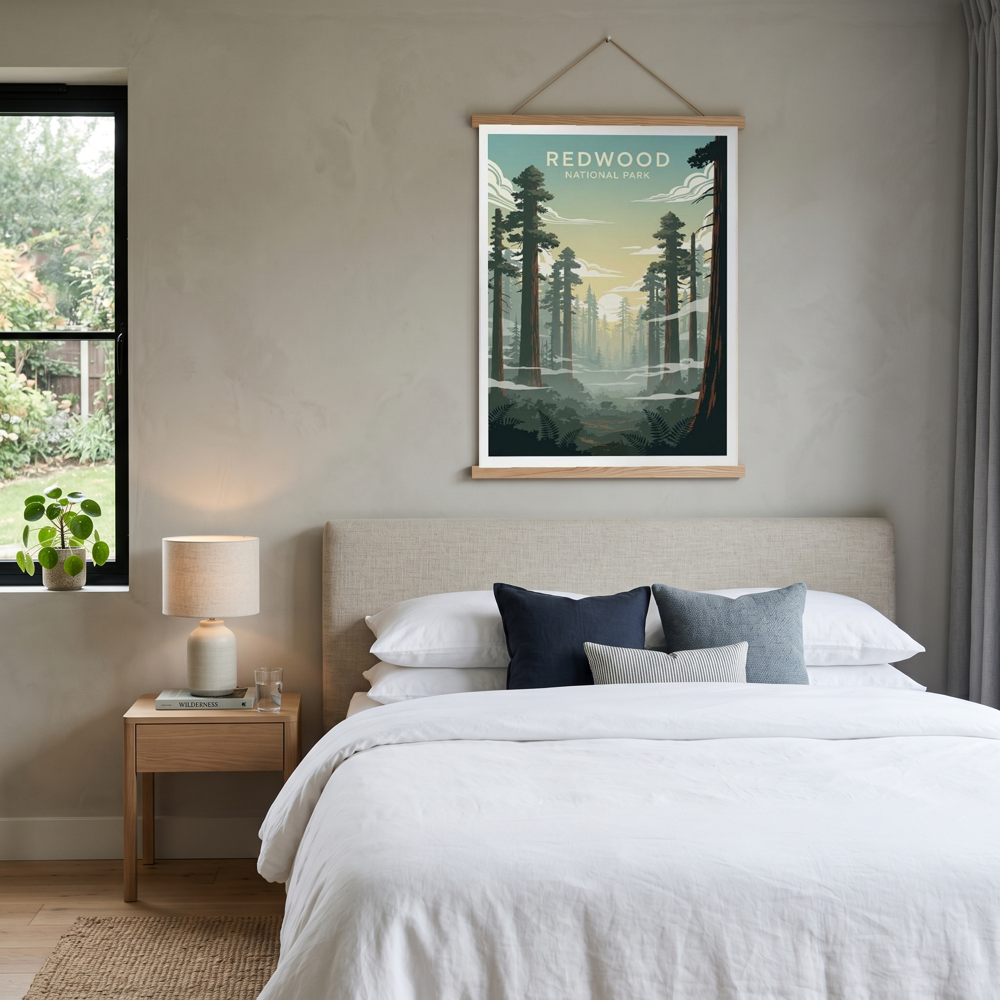 Redwood National Park Poster — Vintage California Towering Forest Print