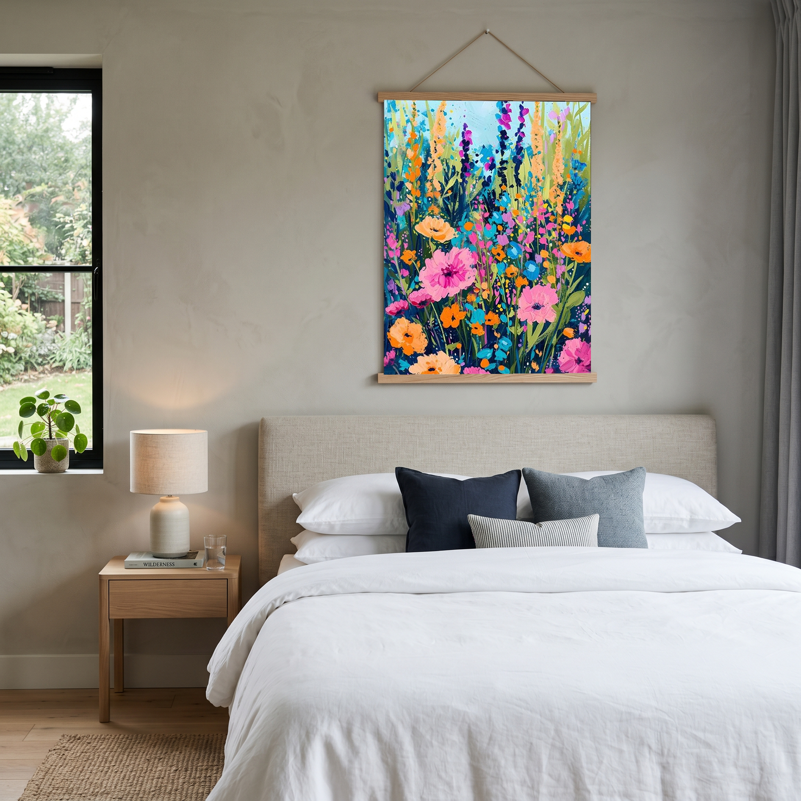 Abstract Flower Field Print — Vibrant Botanical Painterly Wall Art