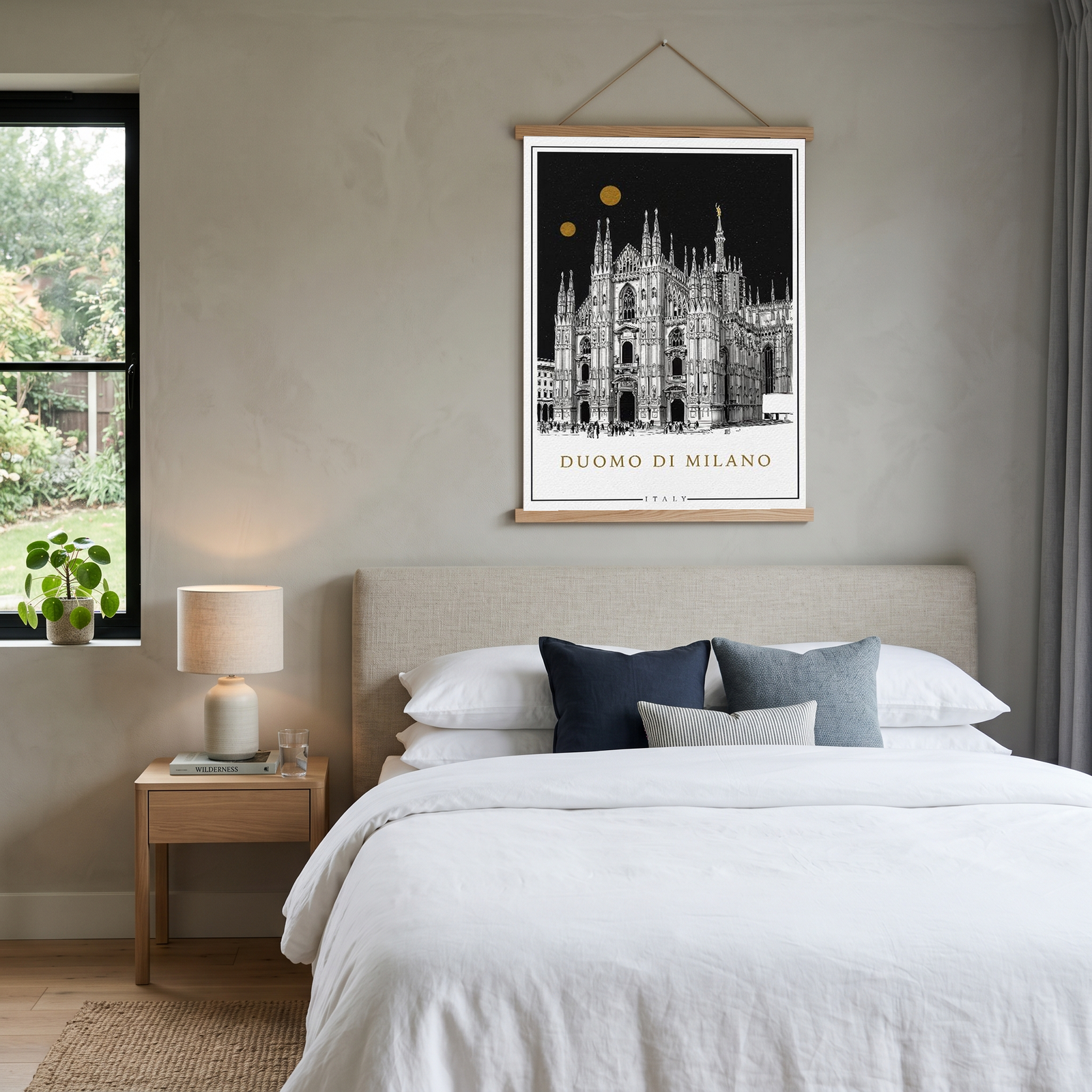 Duomo di Milano Italy Poster — Milan Cathedral Gold Moons Print