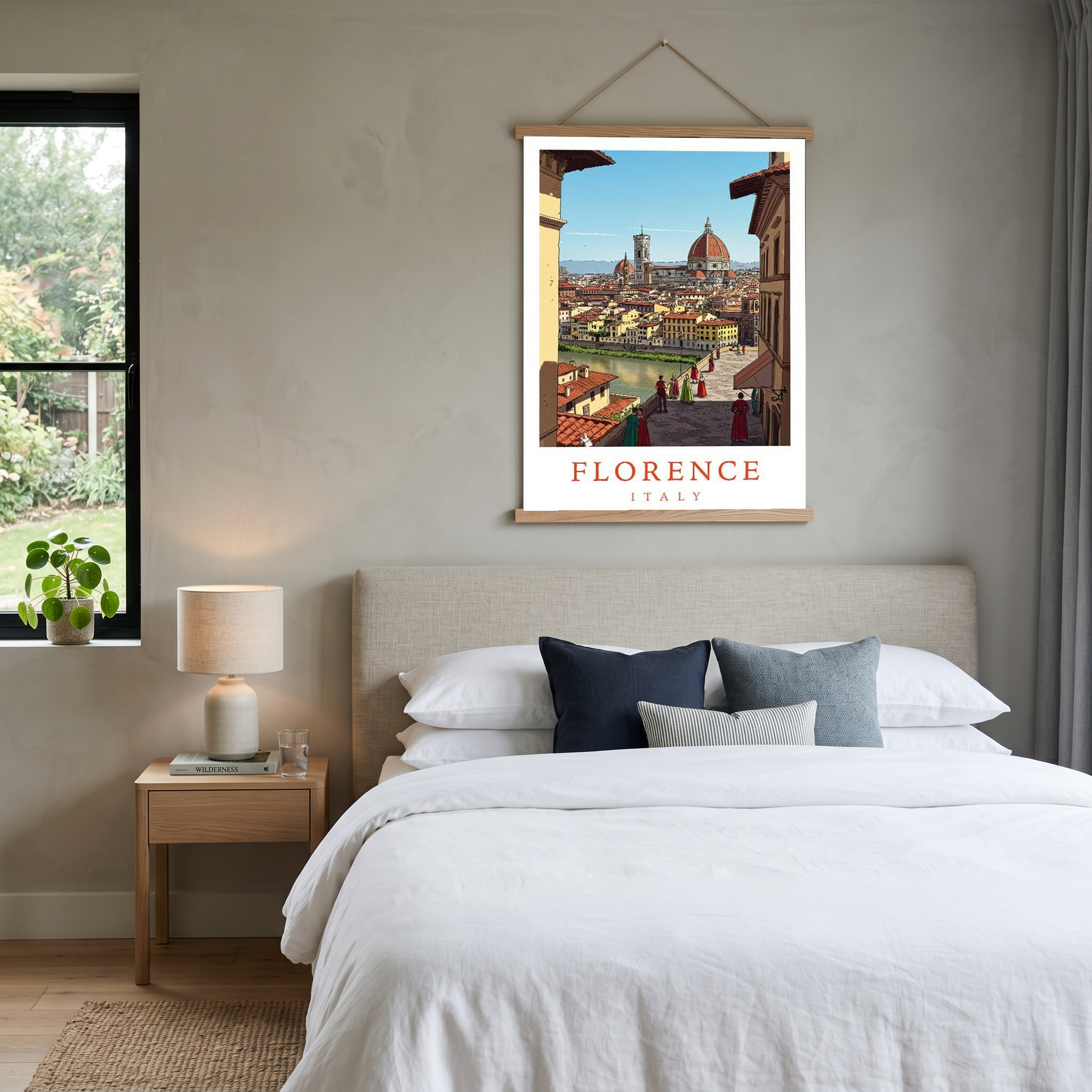 Florence Italy Travel Poster — Duomo Cathedral Renaissance Street Print