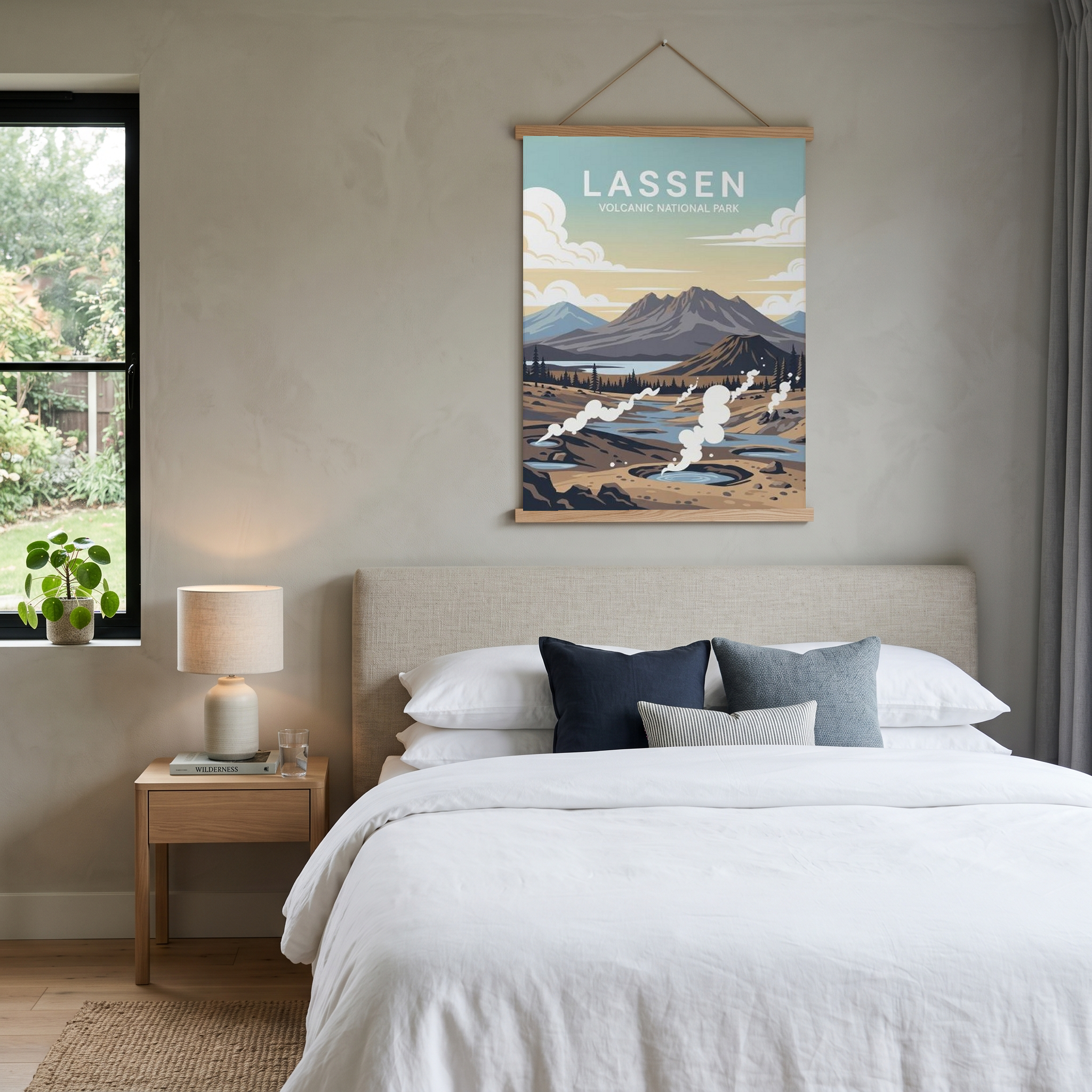 Lassen Volcanic National Park Poster — Vintage California Hydrothermal Print