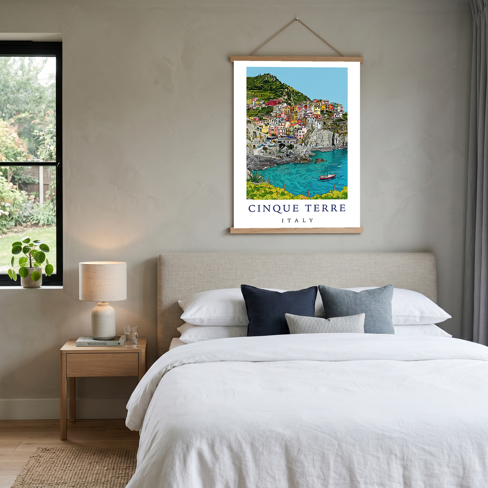 Cinque Terre Italy Travel Poster — Manarola Coastal Village Print