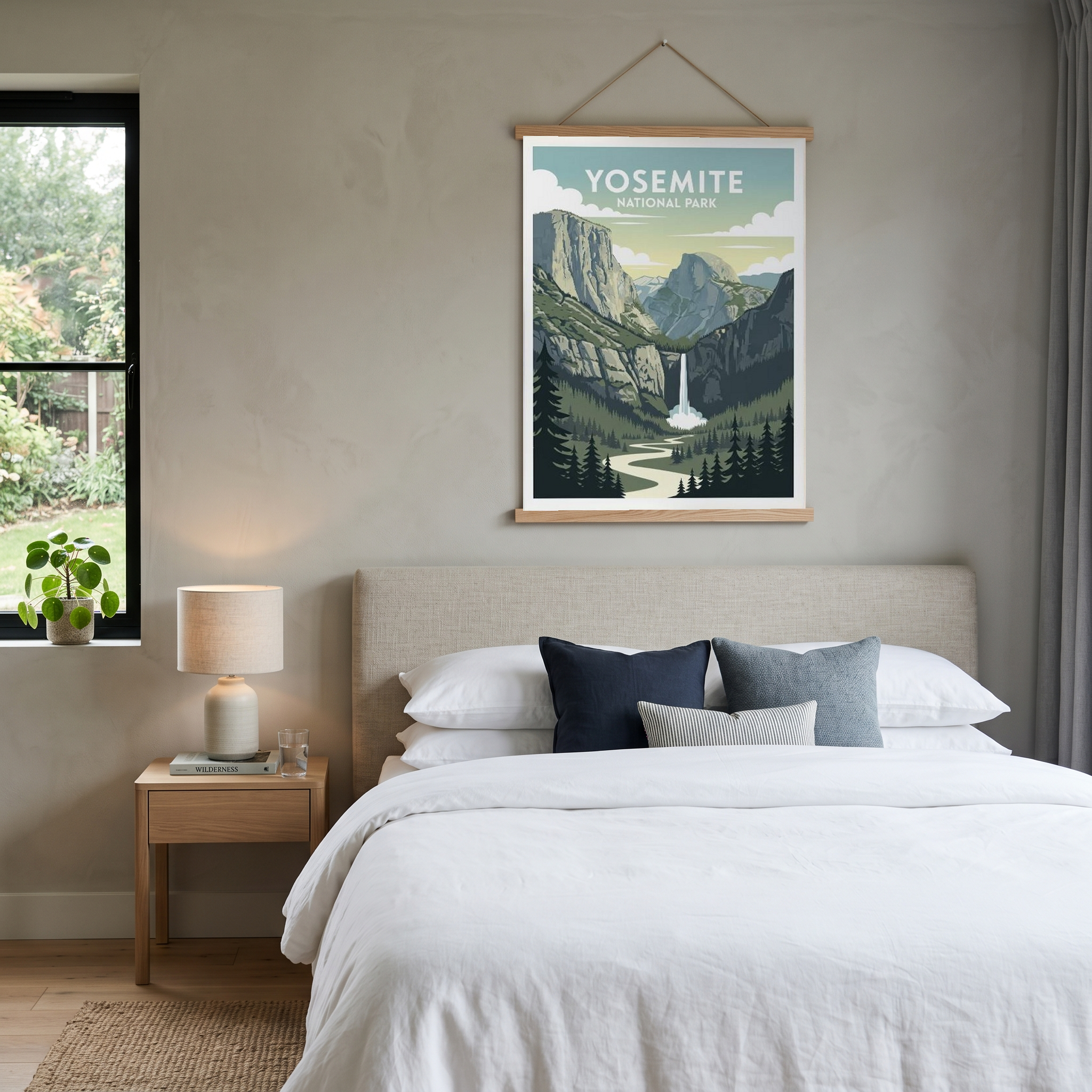 Yosemite National Park Poster — Vintage California El Capitan Half Dome Waterfall Print
