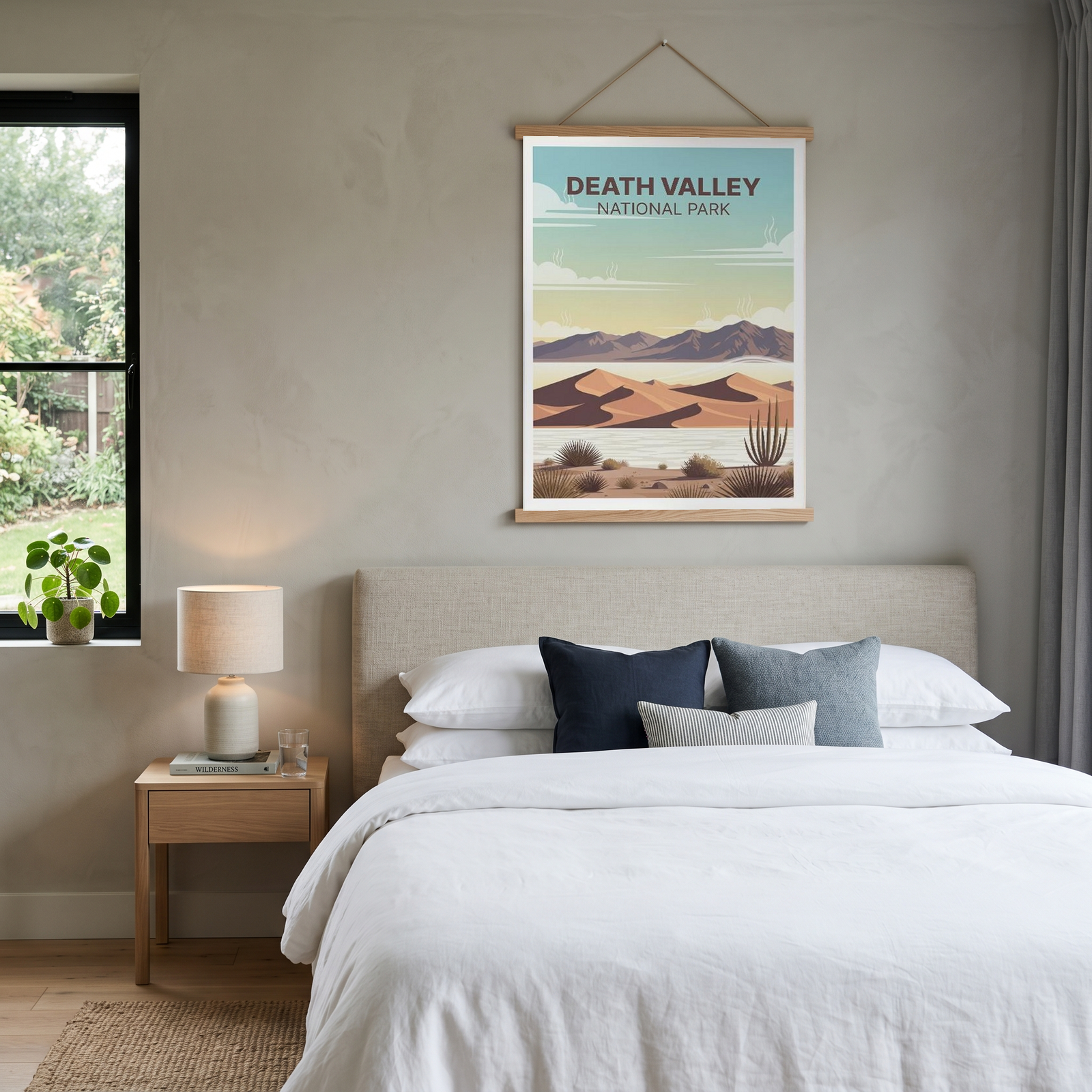 Death Valley National Park Poster — Vintage Sand Dunes Desert Mountain Print