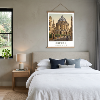 Oxford England Travel Poster — Radcliffe Camera University City Print