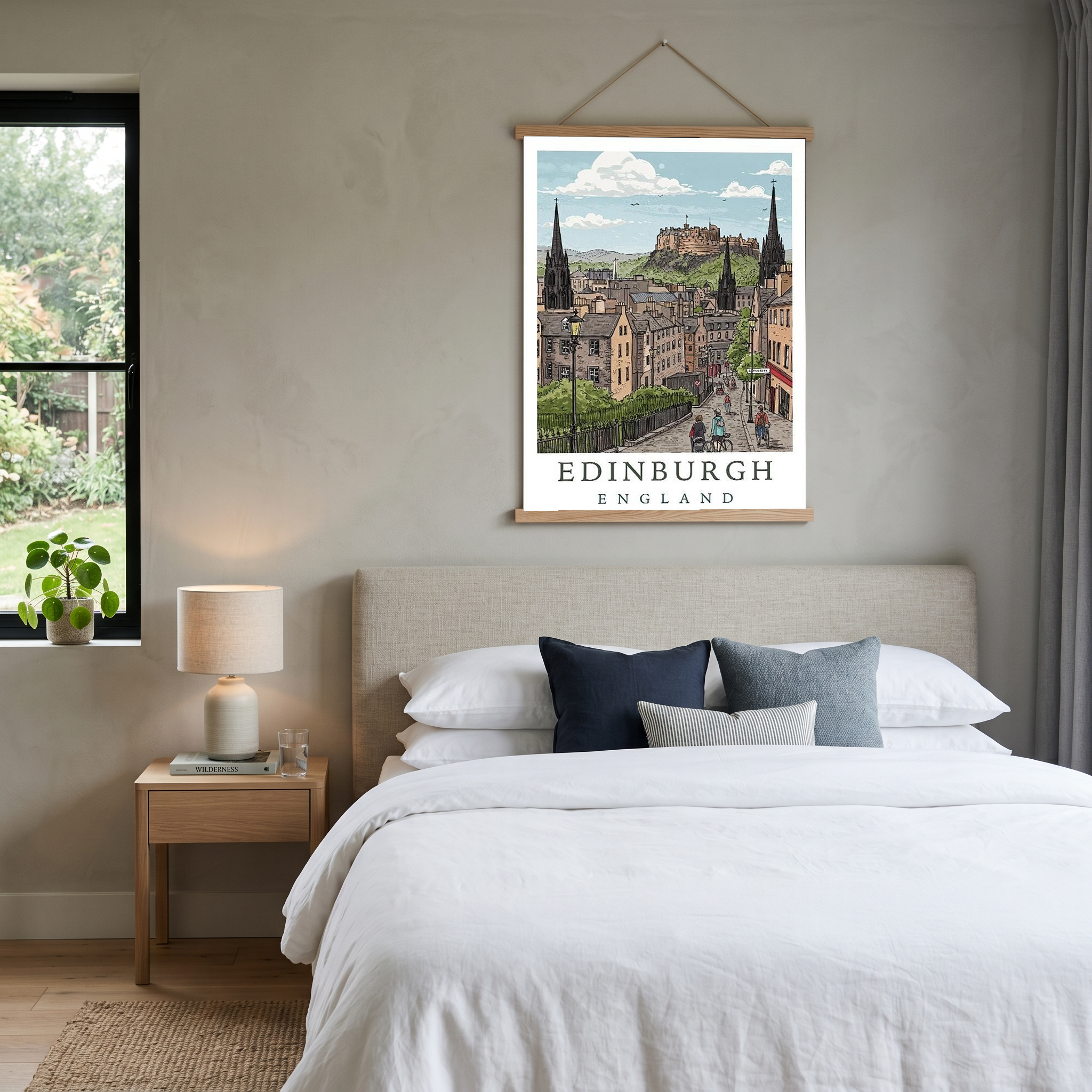 Edinburgh Scotland Travel Poster — Castle Royal Mile Old Town Print