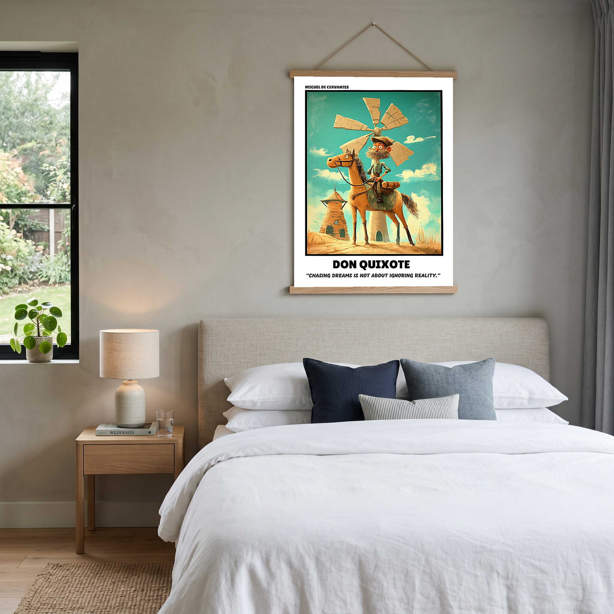 Don Quixote Poster - Chasing Dreams Literary Quote Wall Art Print