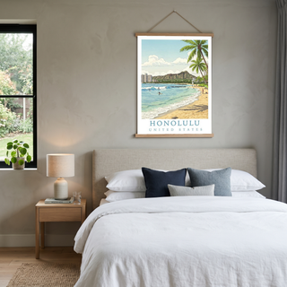 Honolulu Hawaii — Waikiki Beach Diamond Head Wall Art Print