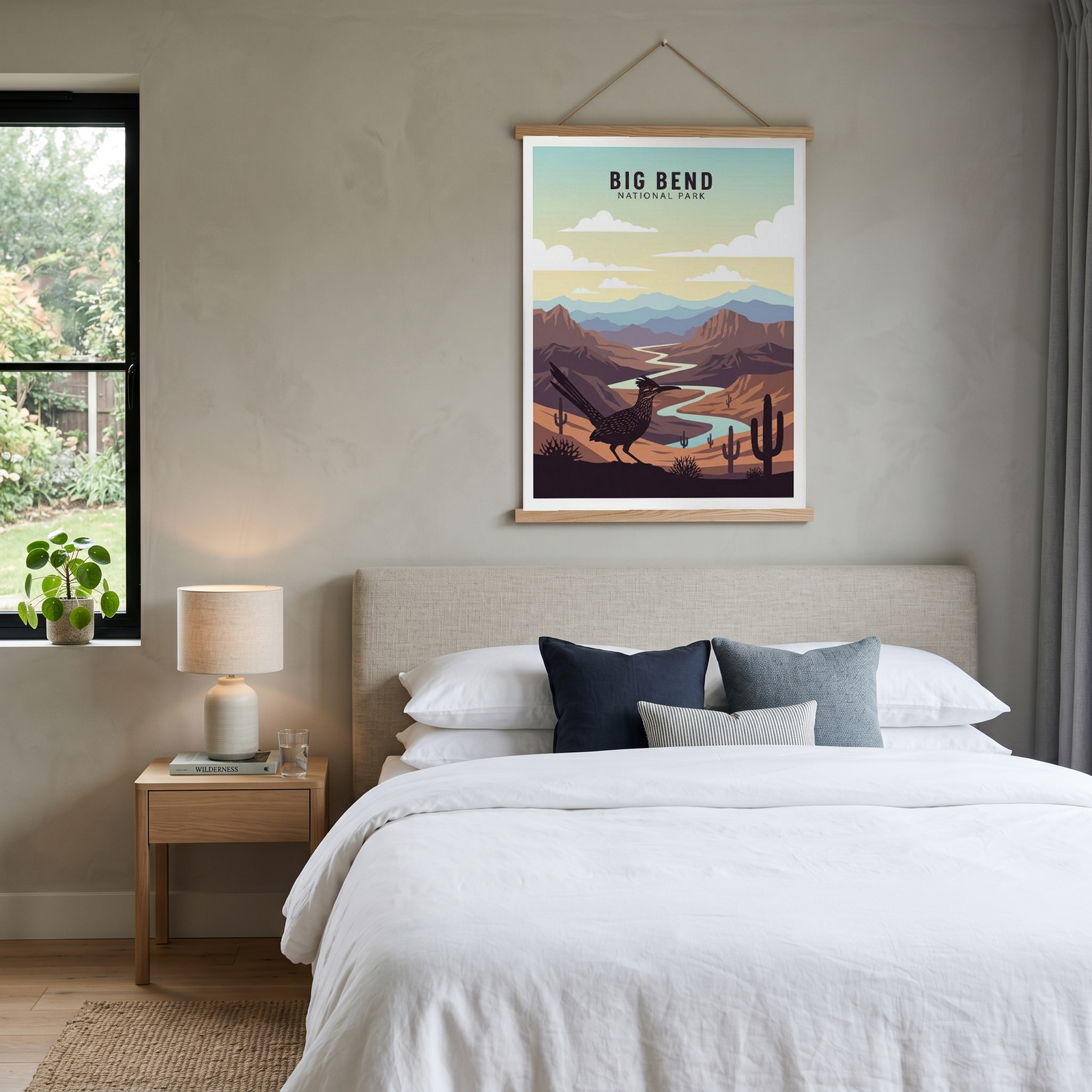 Big Bend National Park Poster — Vintage Texas Roadrunner Rio Grande Print