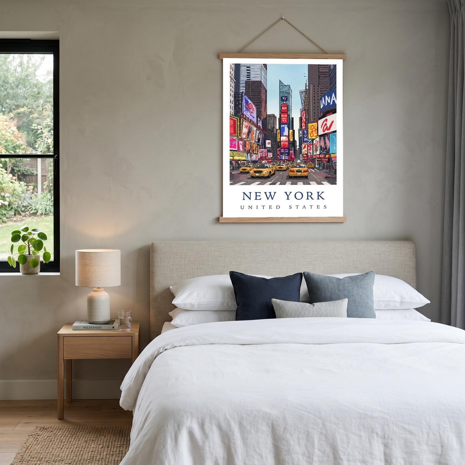New York City Travel Poster — Times Square Yellow Cabs Iconic Print