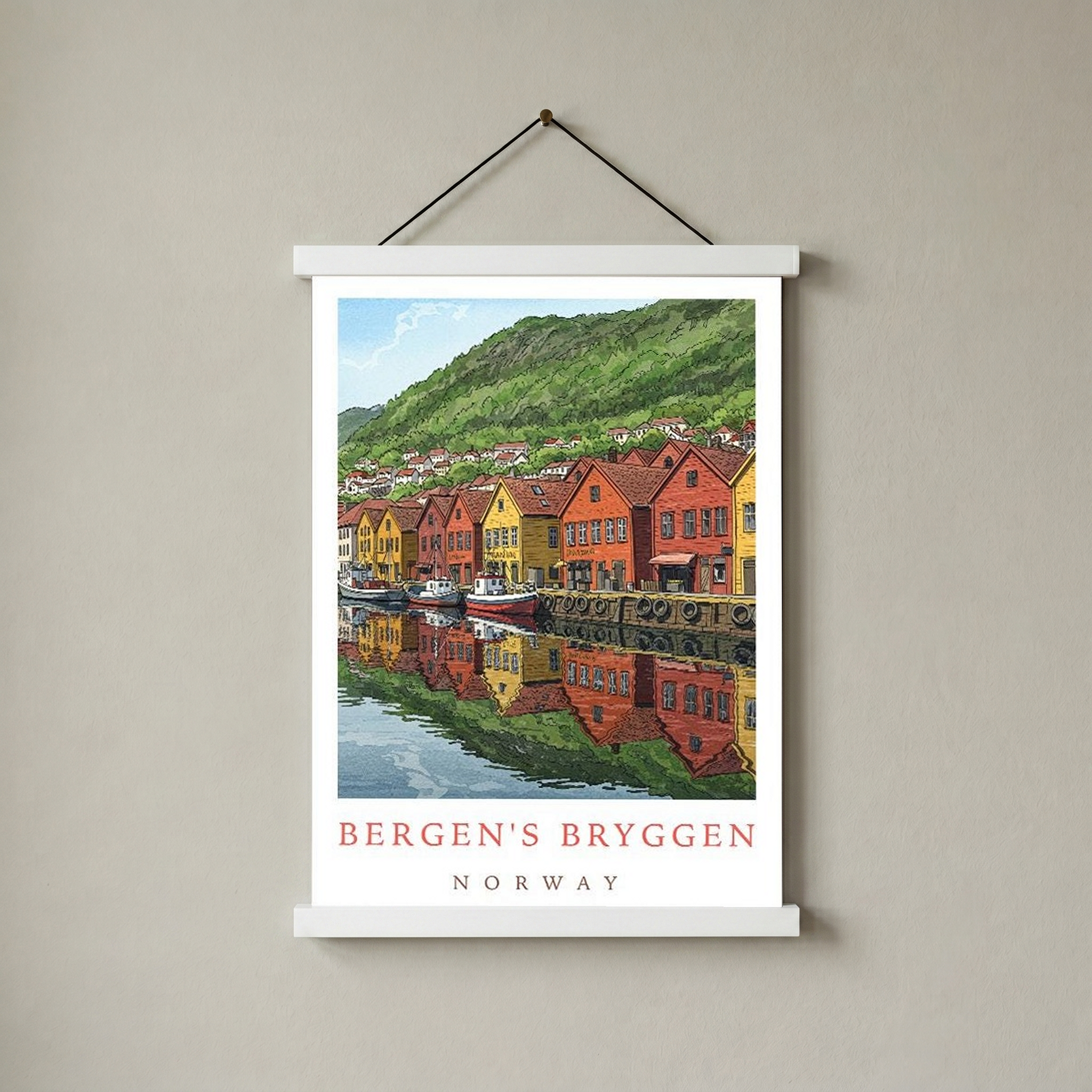 Bergen Bryggen Norway — Hanseatic Harbor Wall Art Print