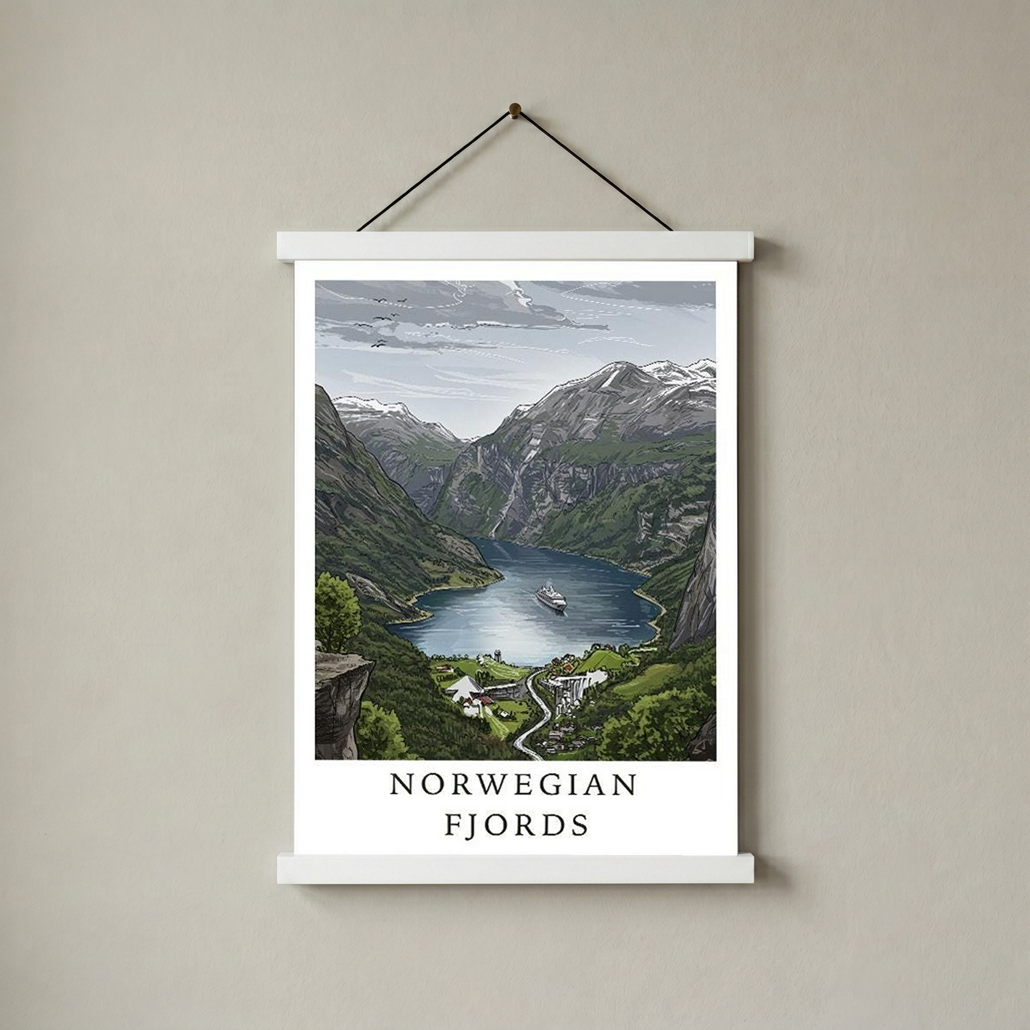 Norwegian Fjords — Geirangerfjord Scenic Travel Wall Art Print