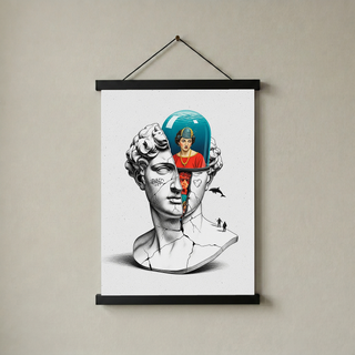 Aquarium Mind — Surreal David Bust Wall Art Print