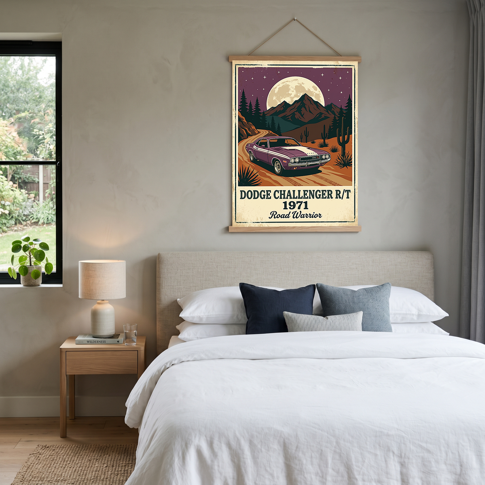 Dodge Challenger R/T 1971 Poster — Vintage Muscle Car Desert Moon Print