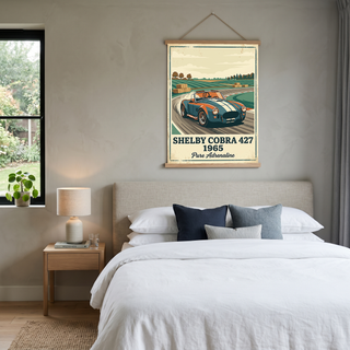 Shelby Cobra 427 1965 Poster — Vintage Race Track Roadster Print
