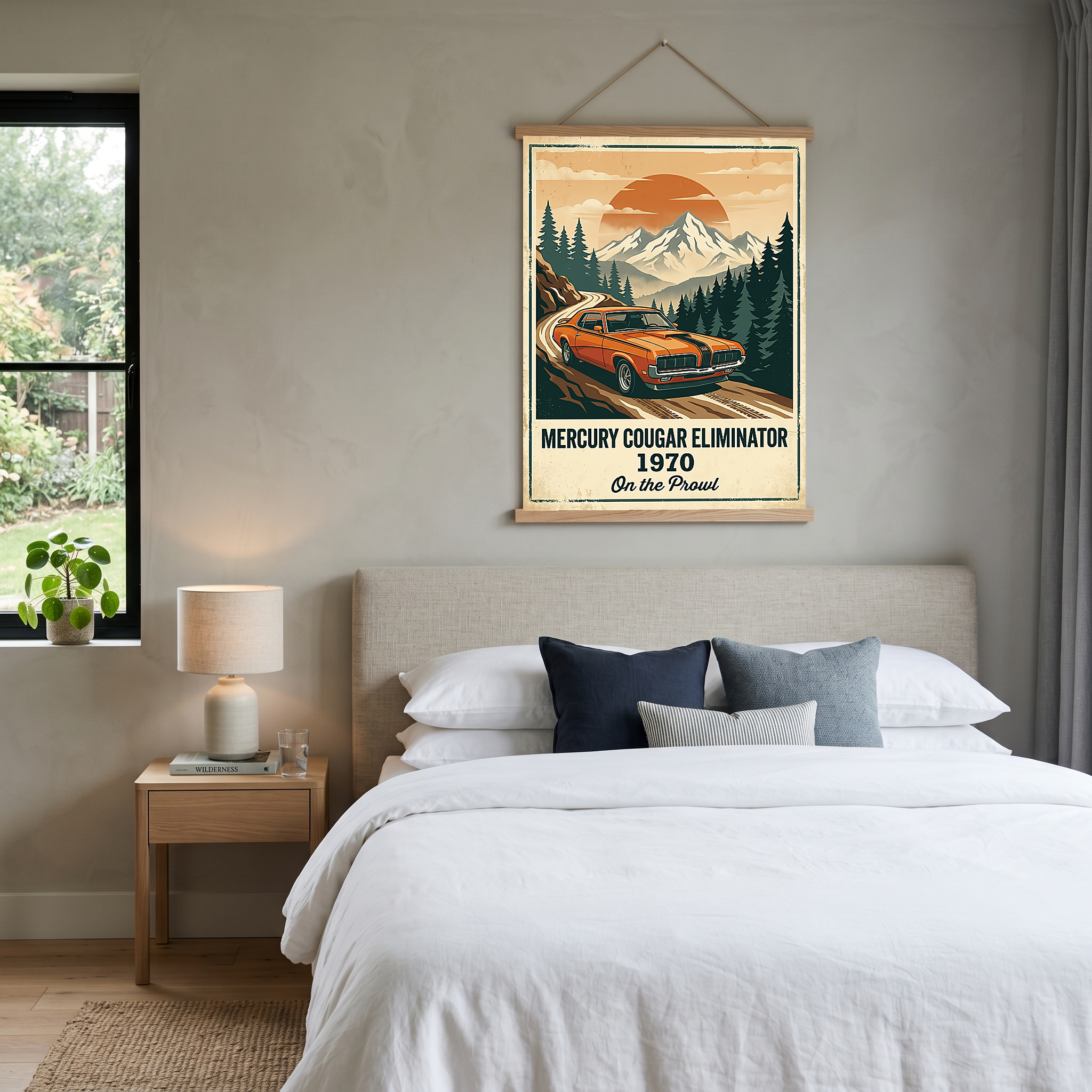 Mercury Cougar Eliminator 1970 Poster — Vintage Muscle Car Mountain Pine Print