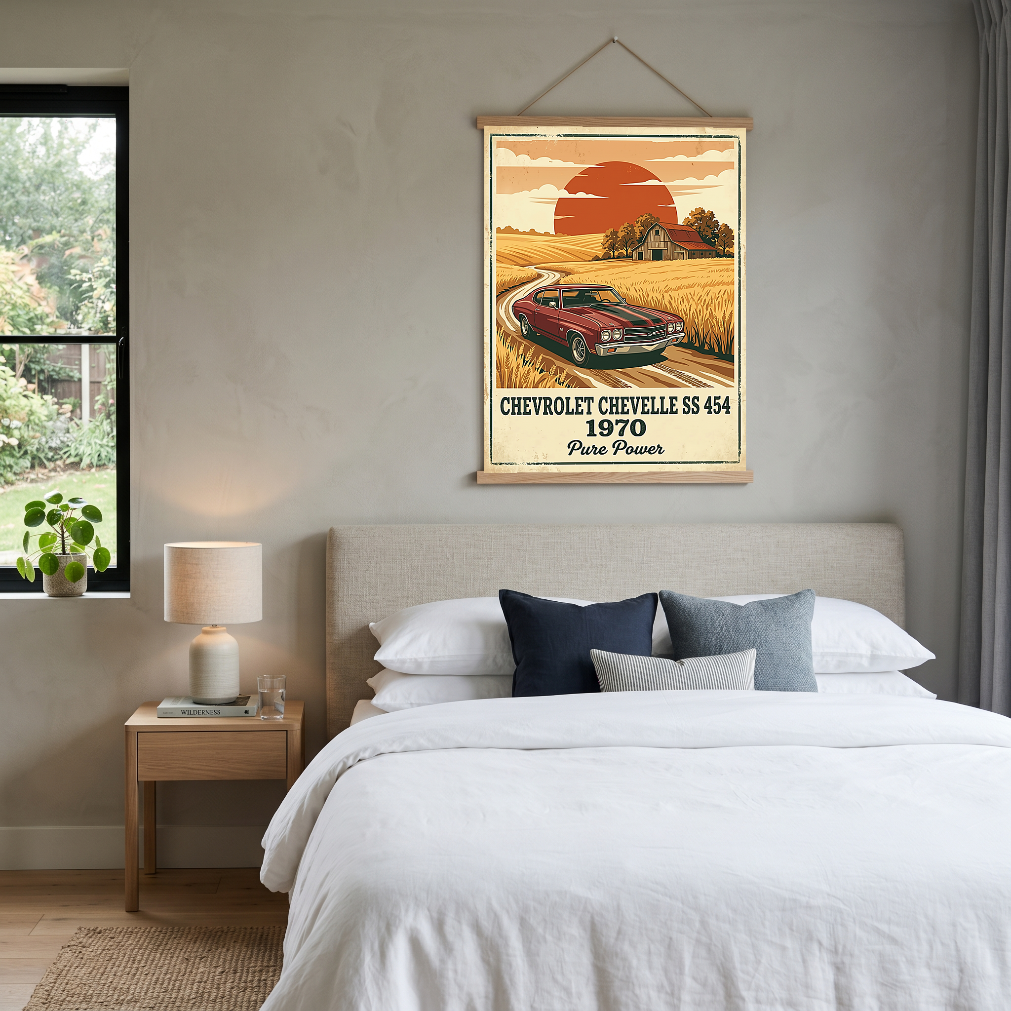 Chevrolet Chevelle SS 454 1970 Poster — Vintage Muscle Car Country Barn Print