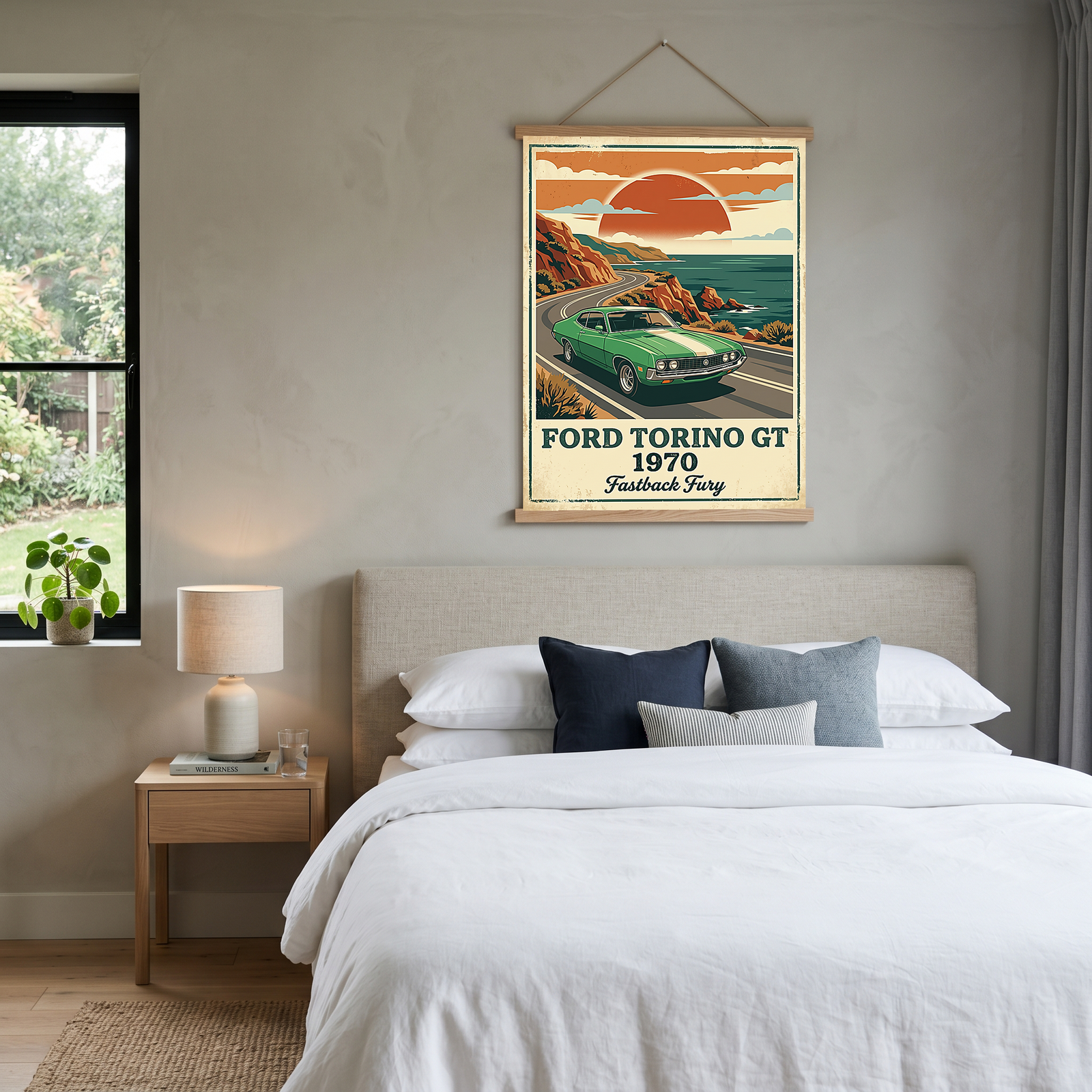 Ford Torino GT 1970 V2 Poster — Vintage Muscle Car Pacific Coast Curve Print