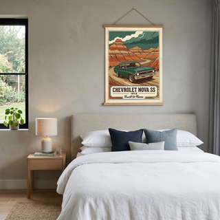 Chevrolet Nova SS 1972 V3 Poster — Vintage Muscle Badlands Canyon Print