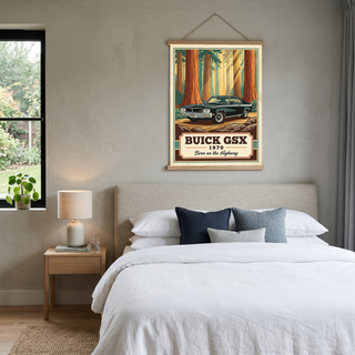 Buick GSX 1970 V2 Poster — Vintage Muscle Redwood Forest Light Beam Print