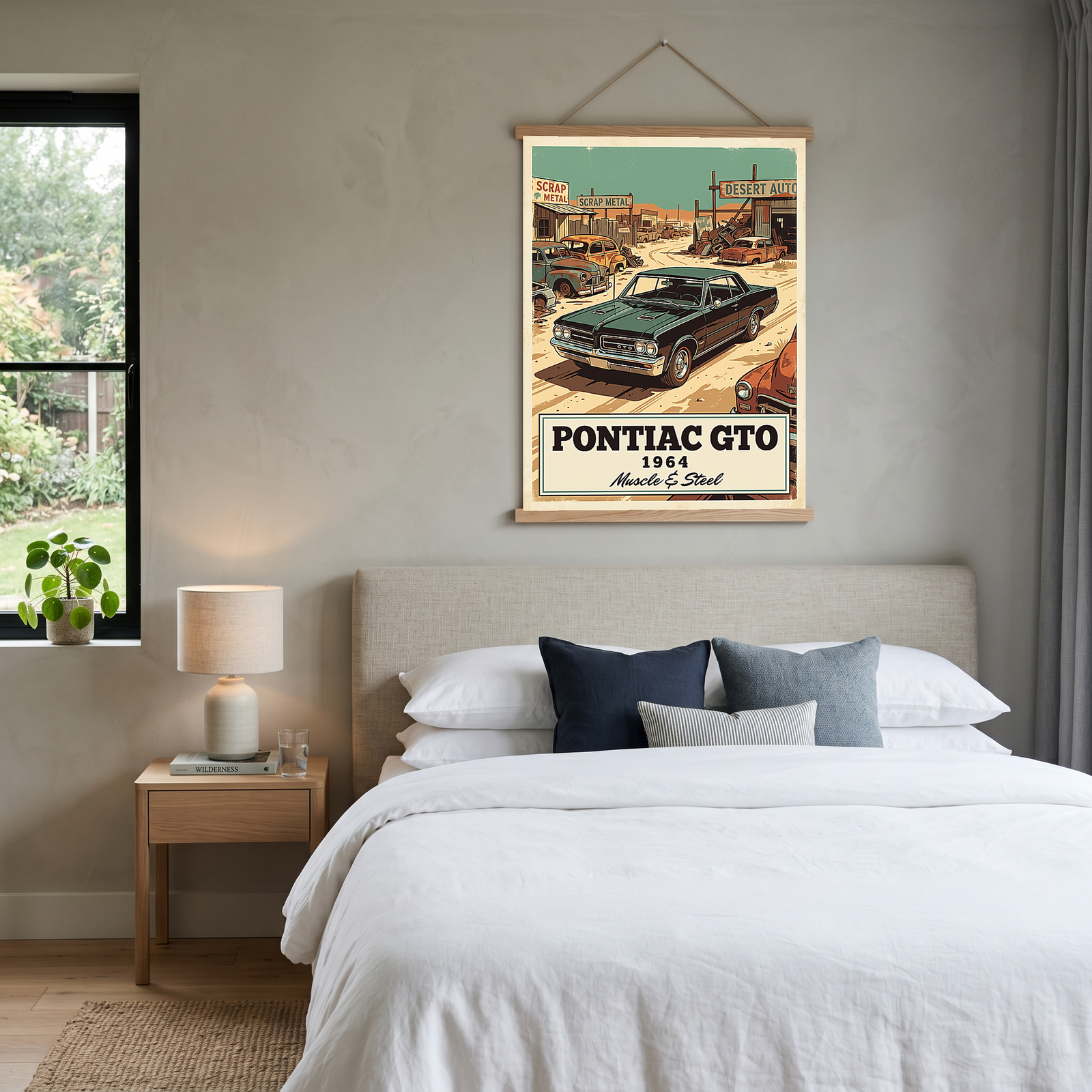 Pontiac GTO 1964 V2 Poster — Vintage Muscle Desert Junkyard Print