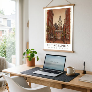 Philadelphia USA — Independence Hall Historic Wall Art Print