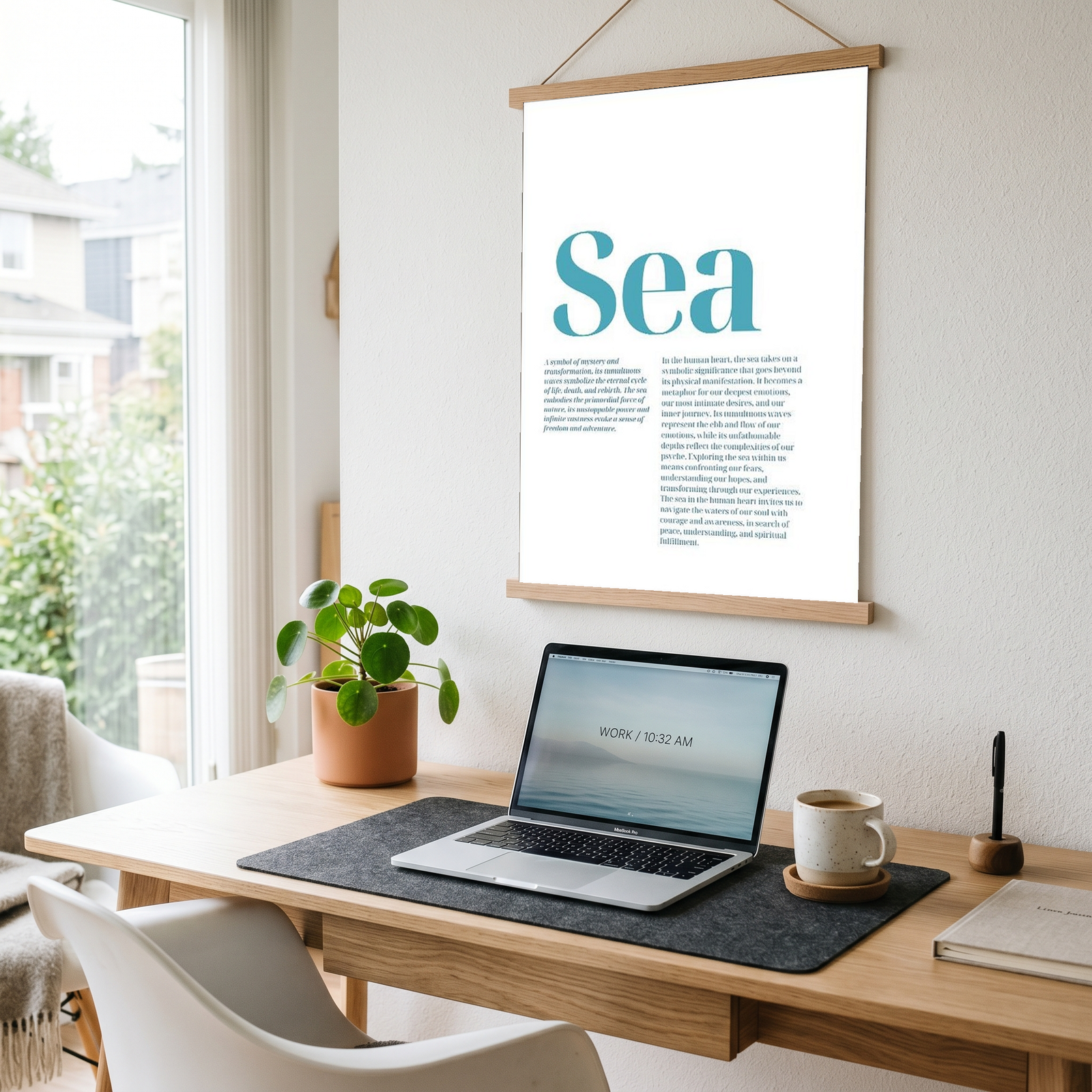 Sea Typography Poster — Ocean Meditation Quote Wall Art