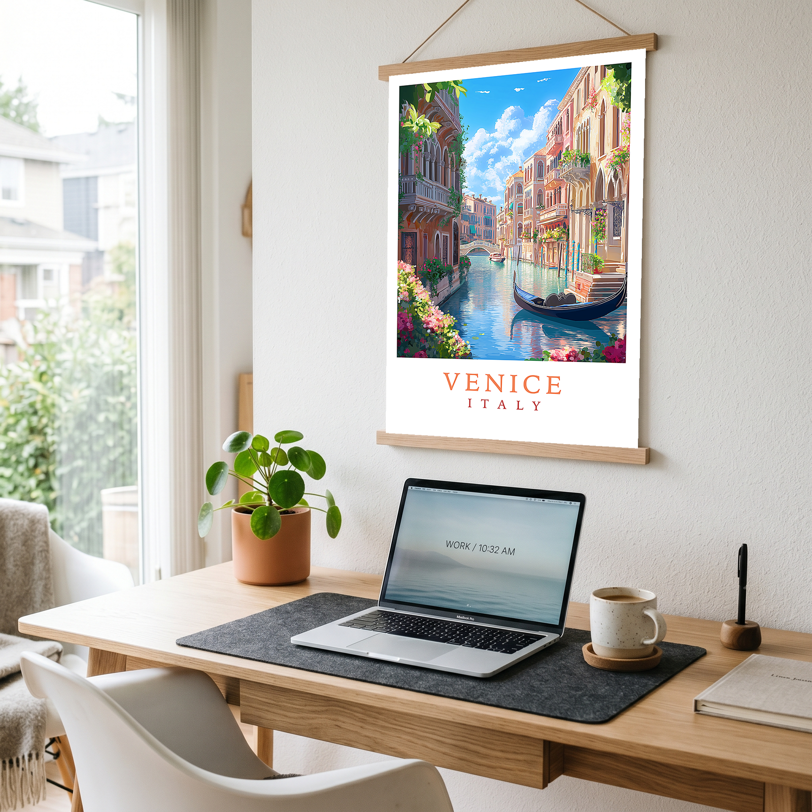Venice Italy Travel Poster — Vintage Canal Gondola Romance Print