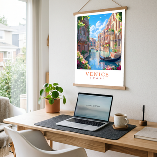 Venice Italy Travel Poster — Vintage Canal Gondola Romance Print