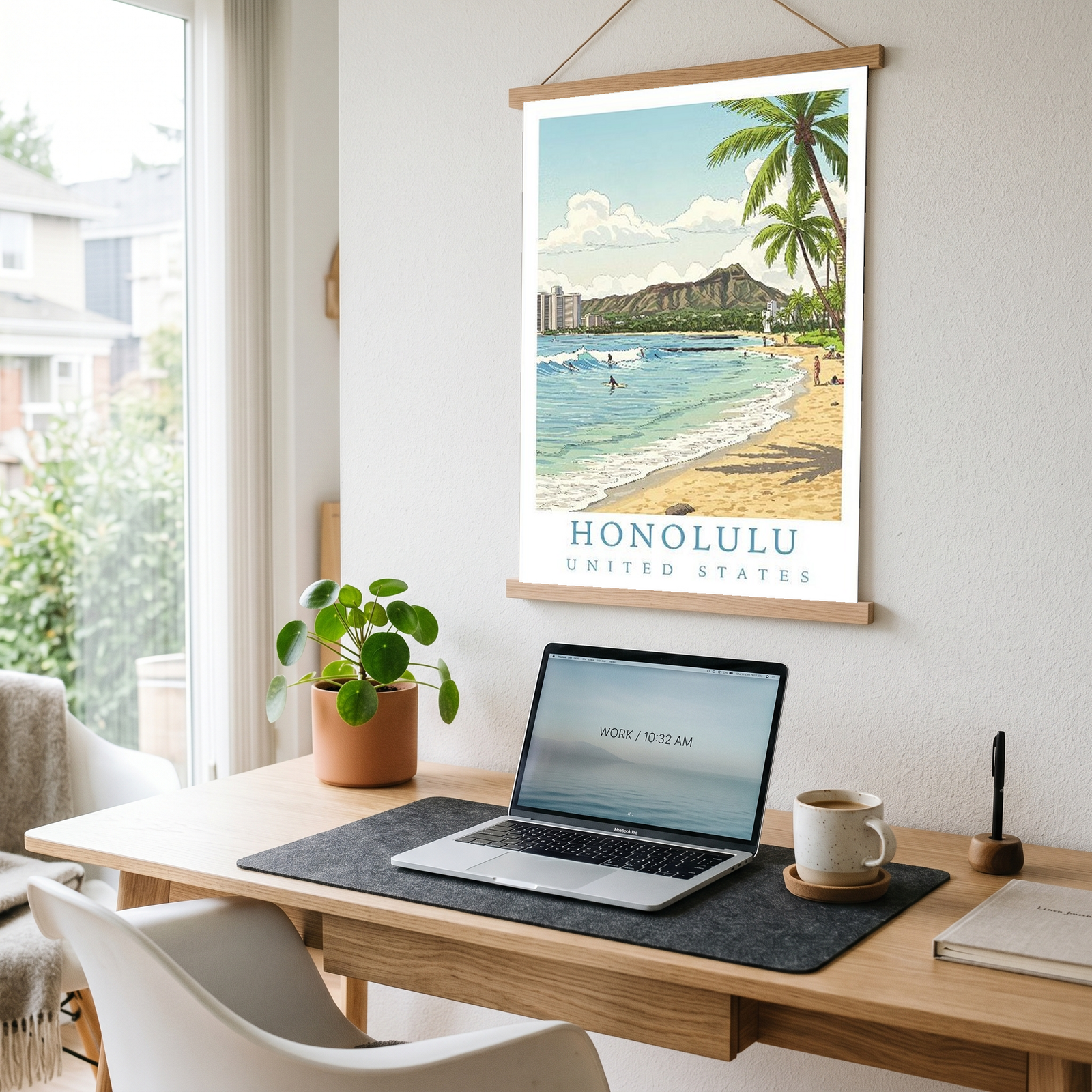 Honolulu Hawaii — Waikiki Beach Diamond Head Wall Art Print