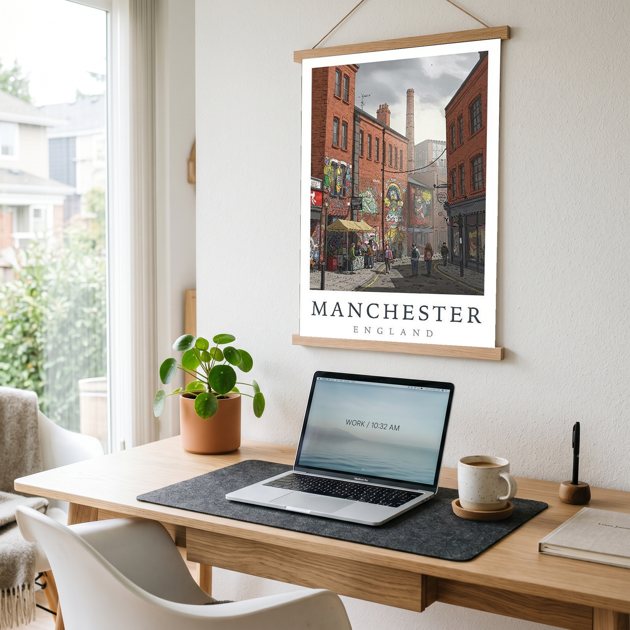 Manchester England Travel Poster — Northern Quarter Street Art Print