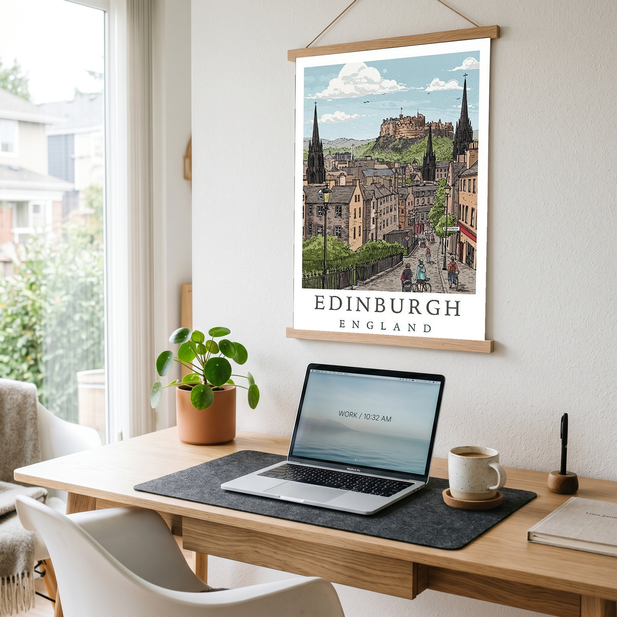 Edinburgh Scotland Travel Poster — Castle Royal Mile Old Town Print