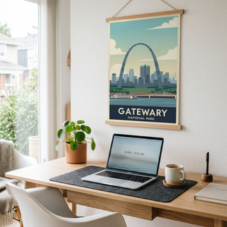 Gateway Arch National Park Poster — Vintage St. Louis Mississippi River Print