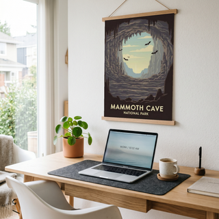 Mammoth Cave National Park Poster — Vintage Kentucky Cave Bat Print