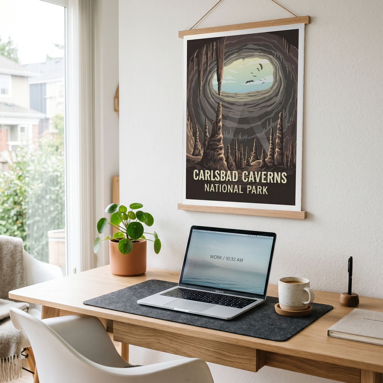 Carlsbad Caverns National Park Poster — Vintage New Mexico Bat Cave Print