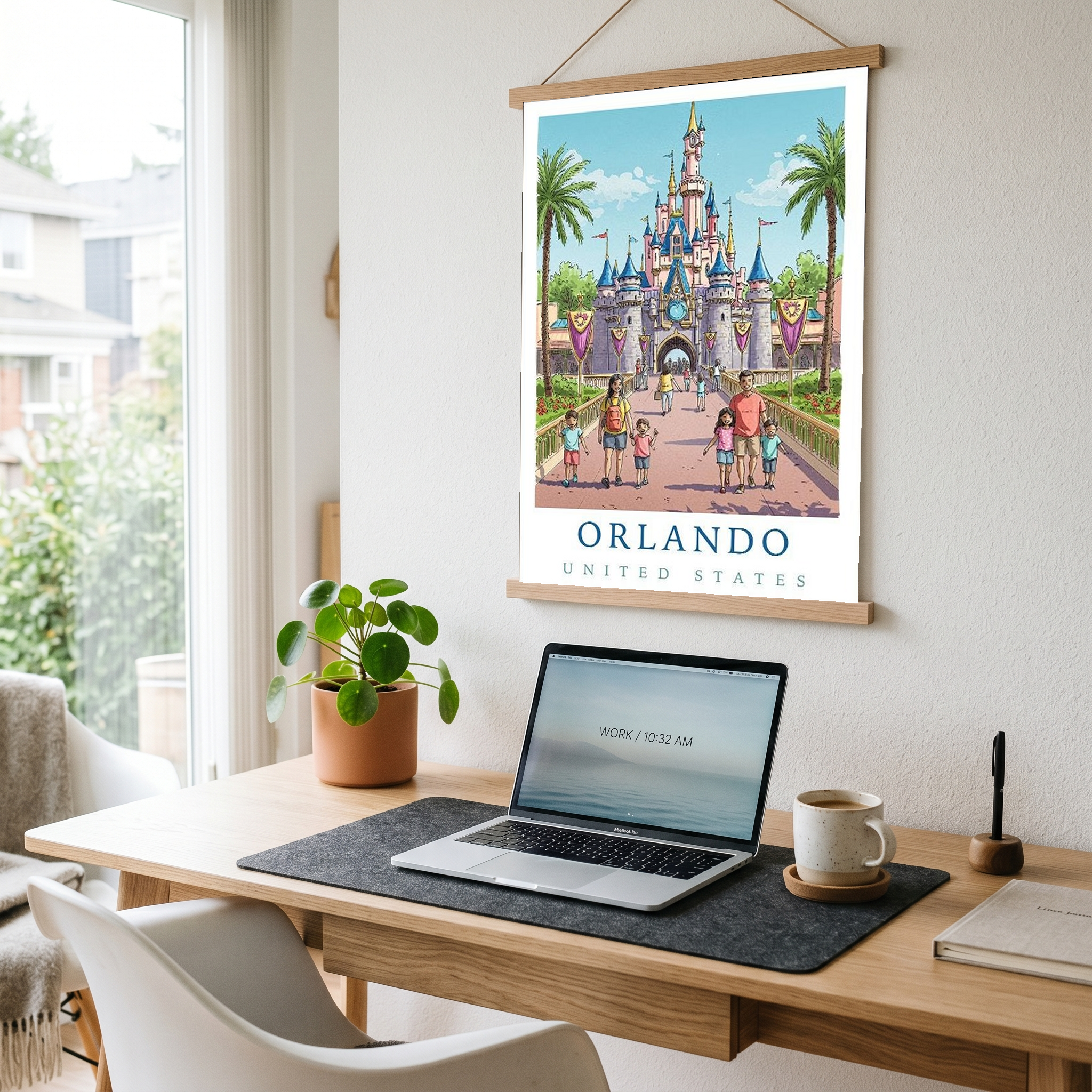 Orlando Florida Travel Poster — Fairy Tale Castle Theme Park Family Print