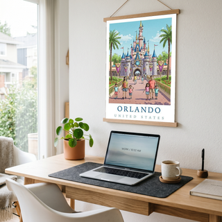 Orlando Florida Travel Poster — Fairy Tale Castle Theme Park Family Print
