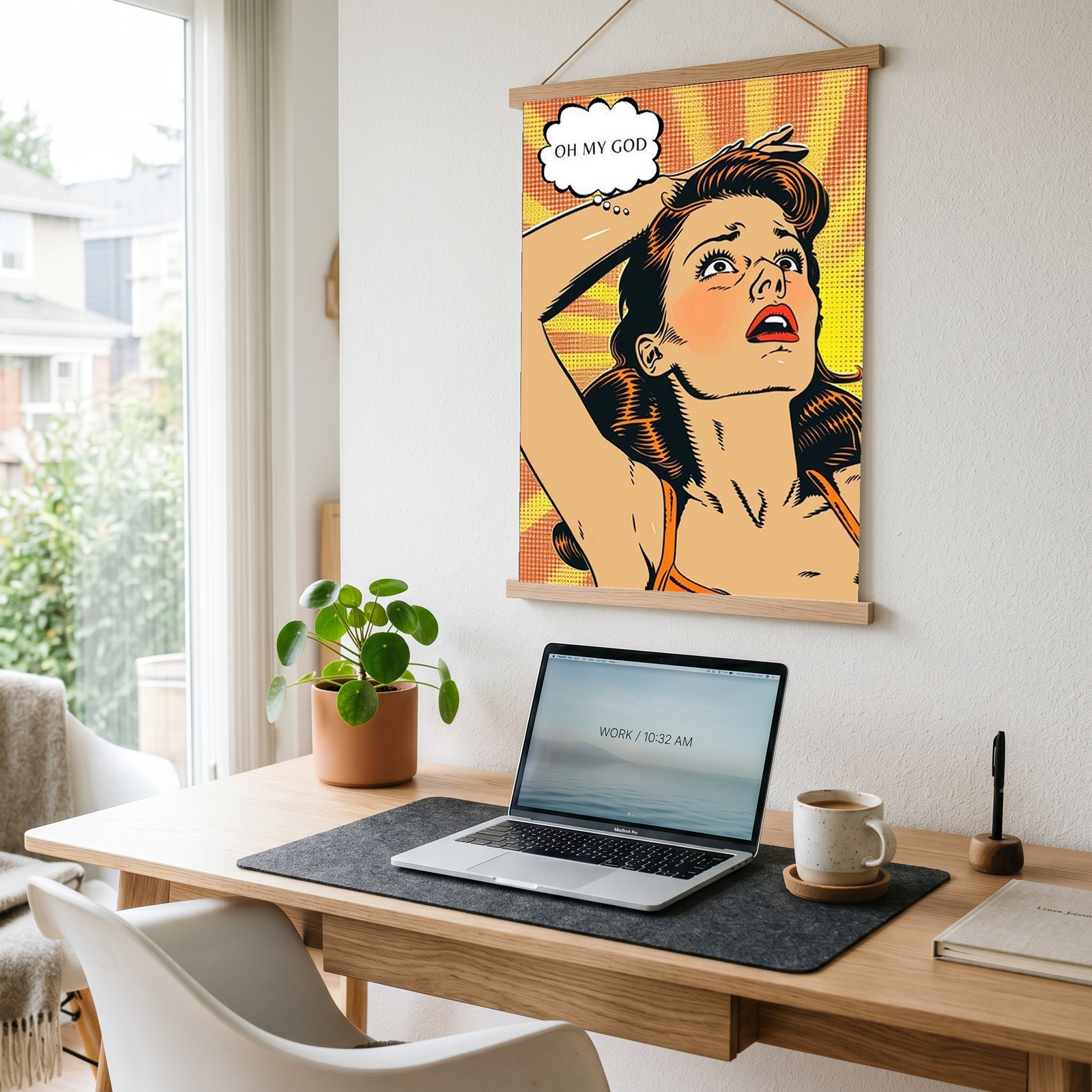 Pop Art Oh My God Poster — Retro Comic Girl Lichtenstein Print