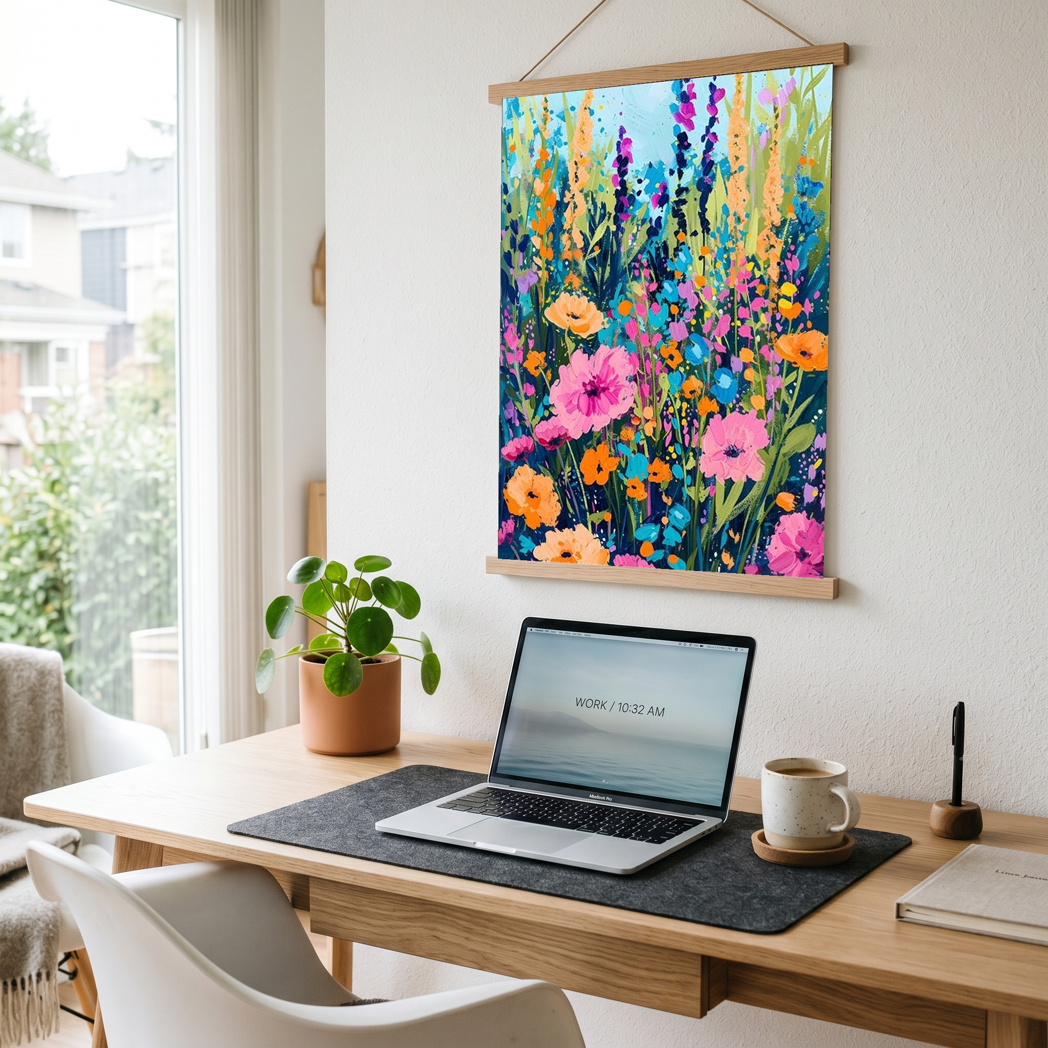 Abstract Flower Field Print — Vibrant Botanical Painterly Wall Art