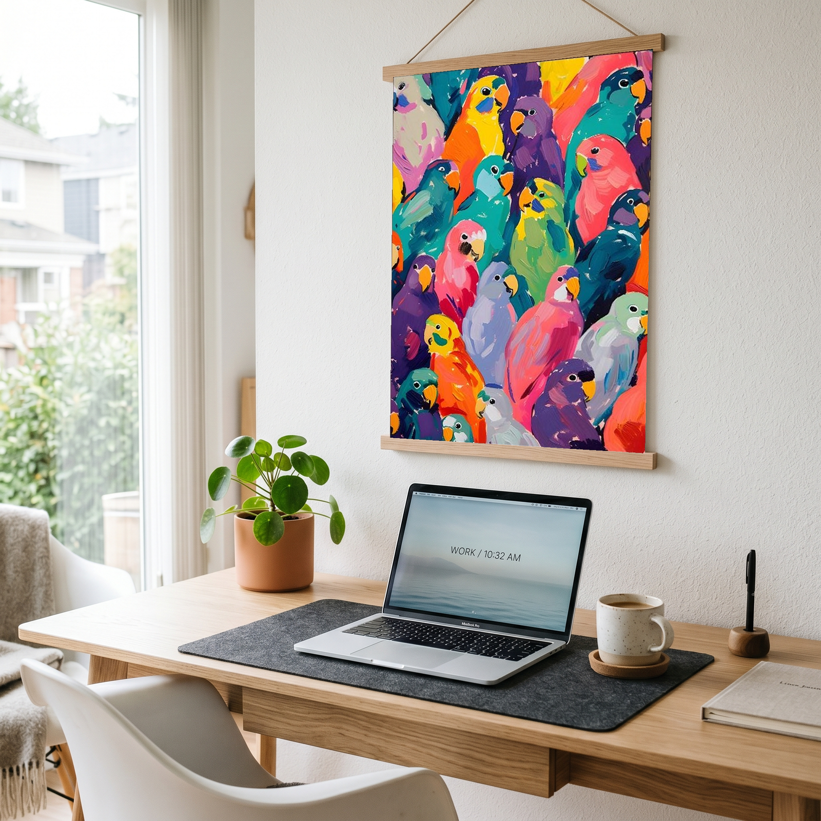 Pop Art Parrot Print — Vibrant Tropical Bird Wall Decor Poster