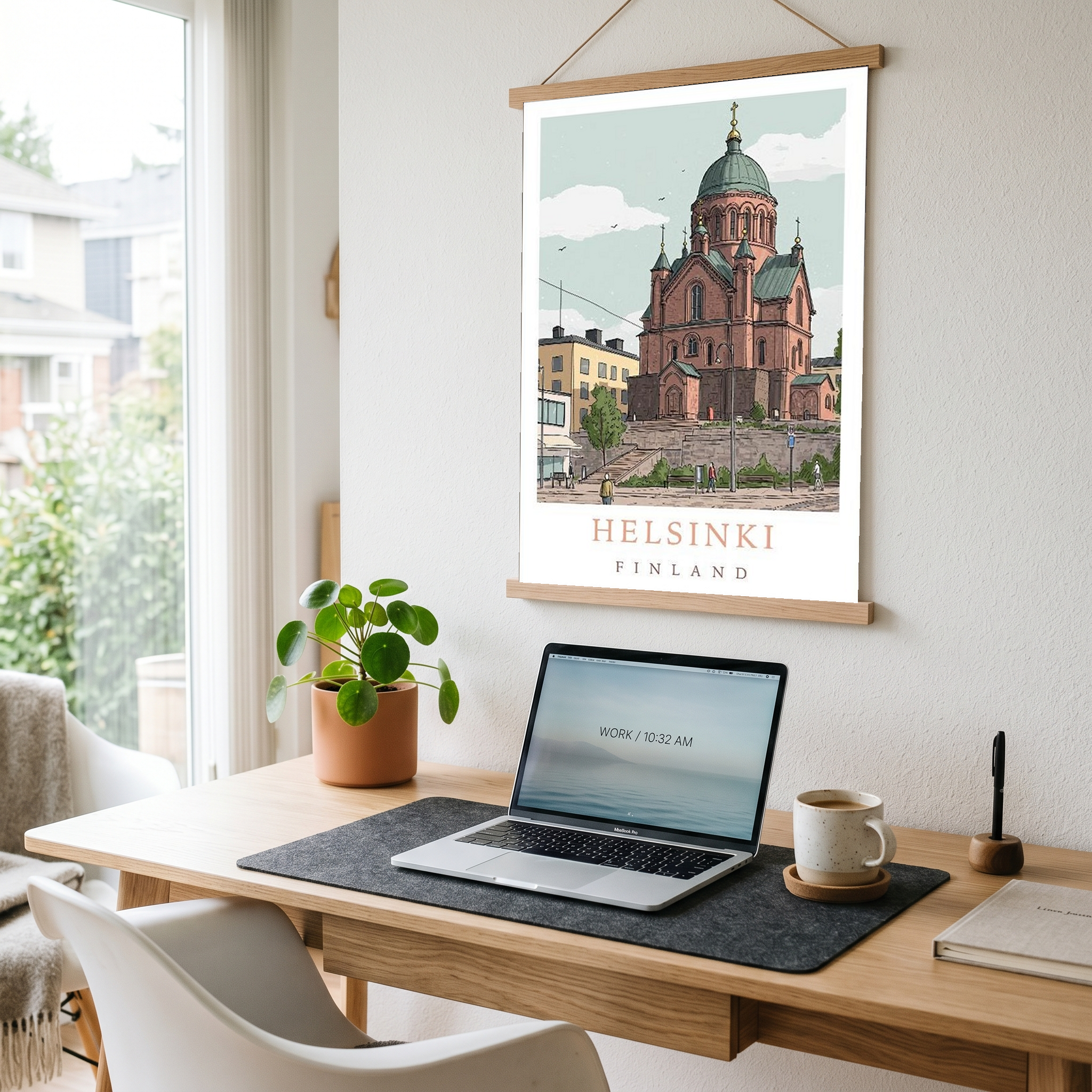 Helsinki Finland Travel Poster — Uspenski Cathedral Nordic City Print