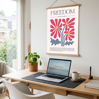 Freedom Bloom Where You Are Planted Floral Poster - Pink Daisy Wall Art Print
