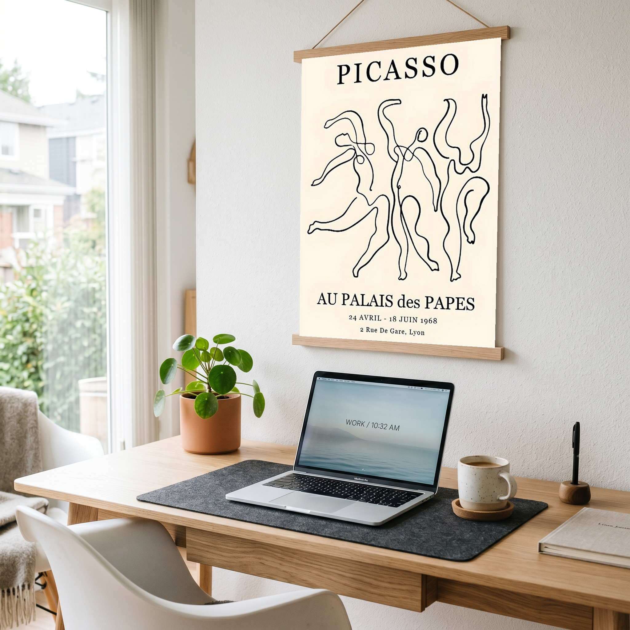 Picasso Au Palais des Papes 1968 Exhibition Poster Vintage Line Art Print