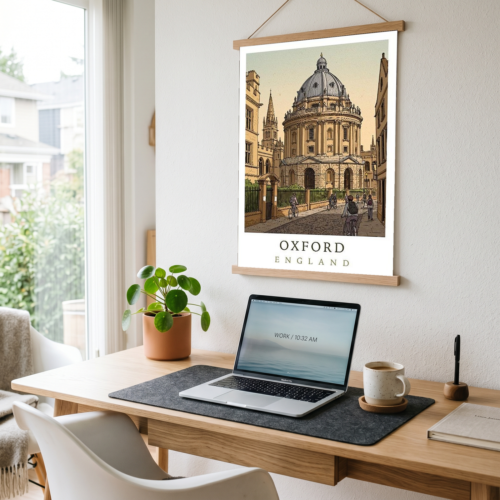 Oxford England Travel Poster — Radcliffe Camera University City Print