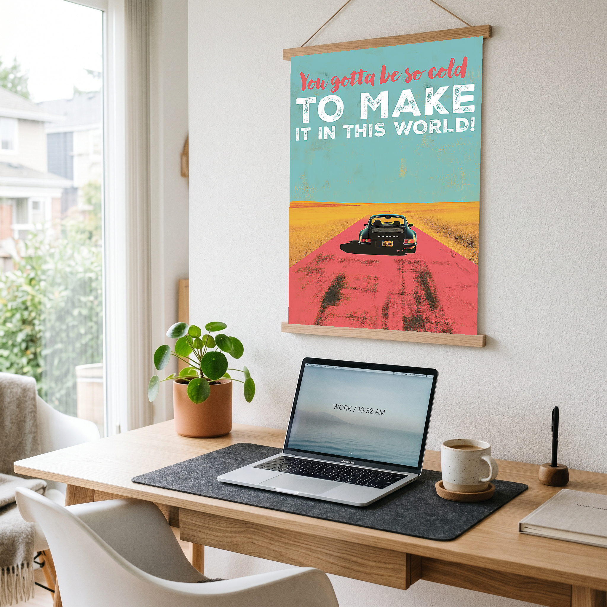 Porsche Wall Decor — Retro Travel Quote Cold To Make It Print