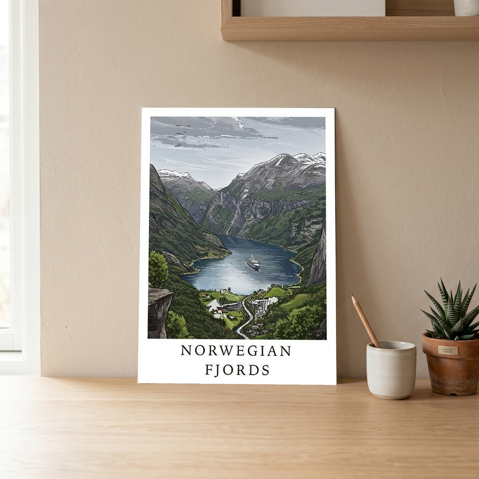 Norwegian Fjords — Geirangerfjord Scenic Travel Wall Art Print