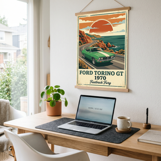 Ford Torino GT 1970 V2 Poster — Vintage Muscle Car Pacific Coast Curve Print