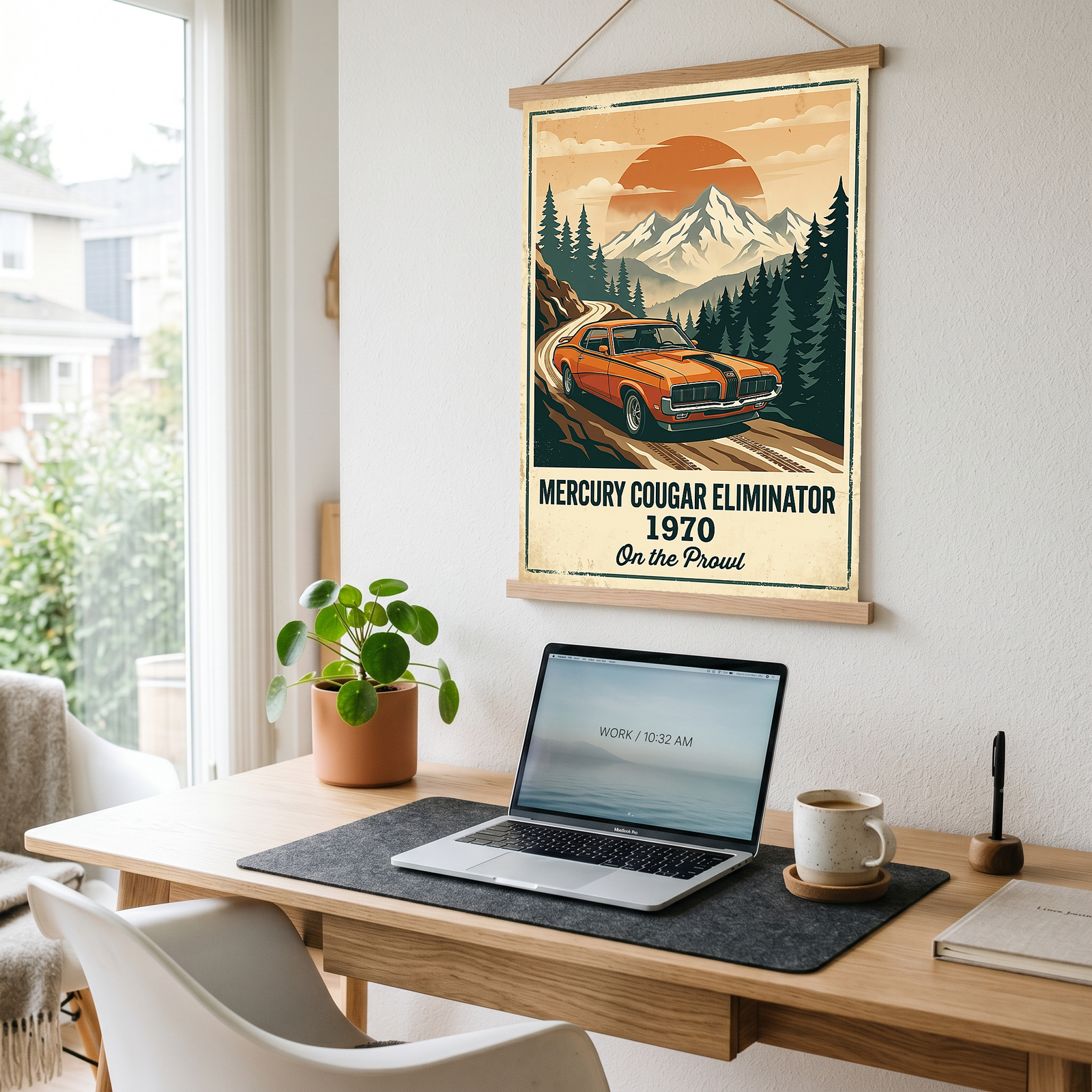 Mercury Cougar Eliminator 1970 Poster — Vintage Muscle Car Mountain Pine Print